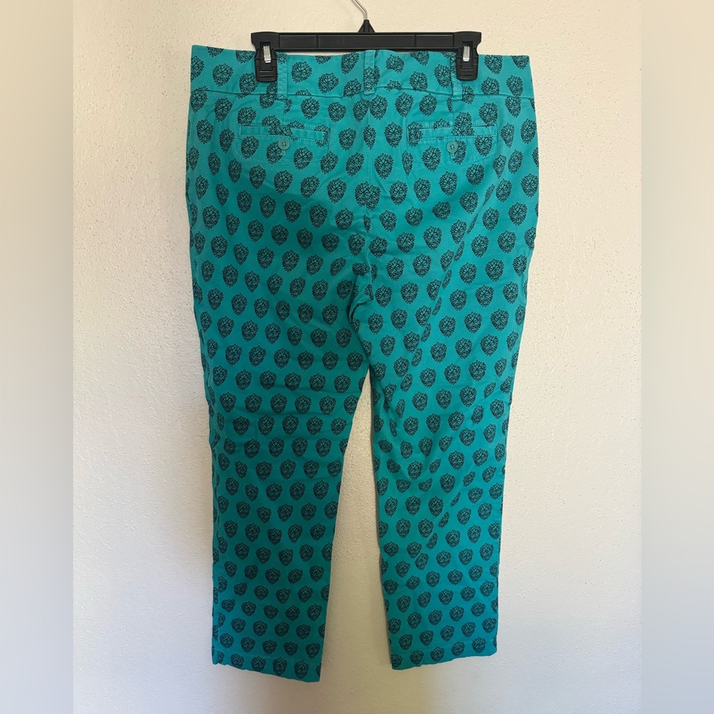 Talbots Floral Patterned Ankle Pants - Turquoise - image 2